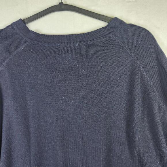 LL Bean V Neck Sweater 100% Wool Blue Size XL - Picture 10 of 10